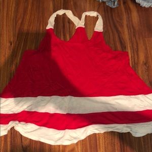 Red Tank Top with White Strips